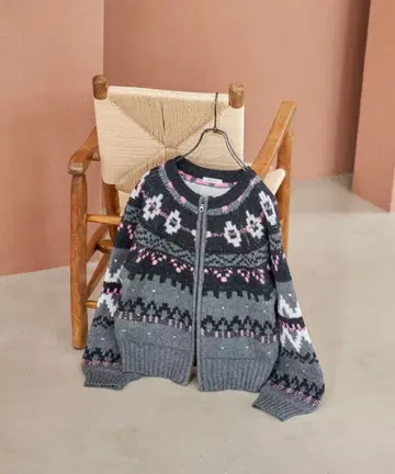 FREAK'S STORE 노르딕 지퍼 숏 니트 가디건