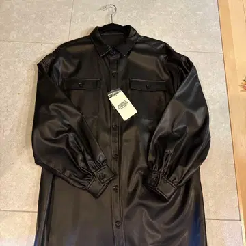 로데오 크라운 와이드 보울 인조 가죽 롱 셔츠