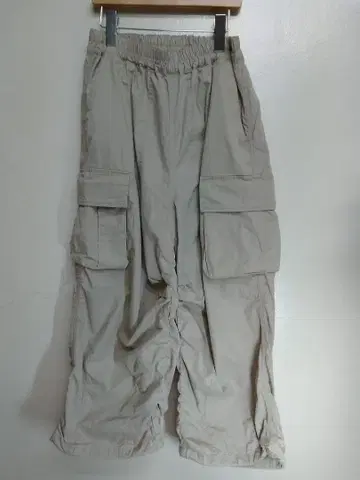 케렌 베이지 카고 팬츠 허리밴딩 여성용 S 사이즈 루즈핏