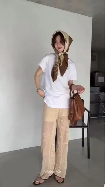 [ Eaphi ] LOTUS PATTERN LACE KNIT PANTS