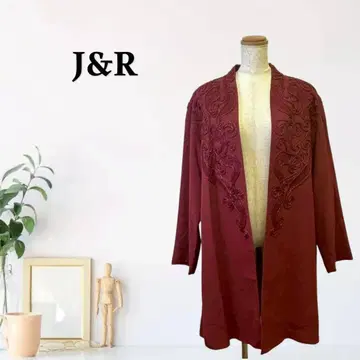 zG673 [ M ] J&R 가디건 노카라 보르도 롱 기장