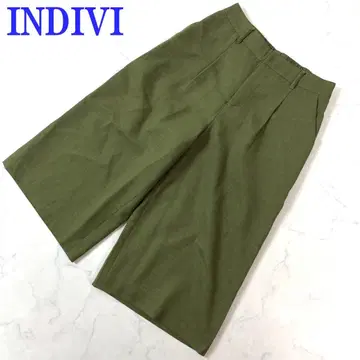 INDIVI 인디비 가우초 팬츠 그린 폴리에스테르 38 C4864