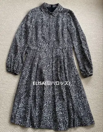 ELISA(구 해롯) 블랙 기하학 패턴 긴팔 원피스