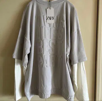 택 포함 새상품 ZARA 티셔츠 백 로고 XL 사이즈