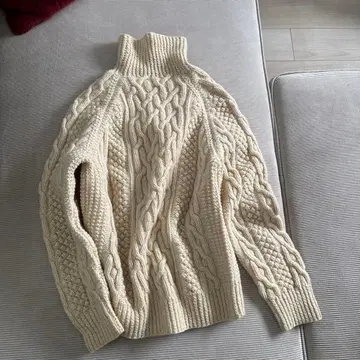 가을/겨울 케이블 짜임 스웨터 니트 화이트 아이보리 빈티지