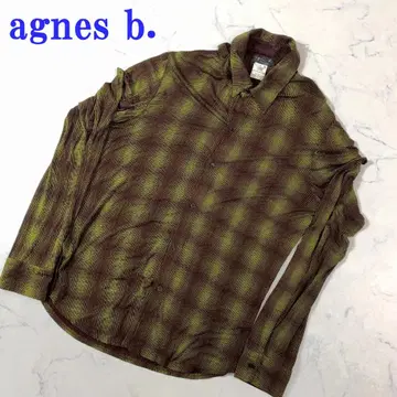 agnes b. 에네스베 긴팔 셔츠 그린 레이온 2 C4870