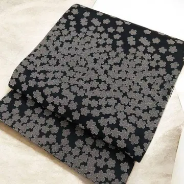 쿄후쿠로 오비 벚꽃 가득 블랙 #1319