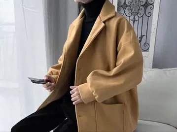 빅 실루엣 체스터 코트 롱 코트