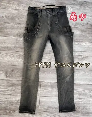 PPFM 데님 팬츠 입체 포켓 뜨개질 허리