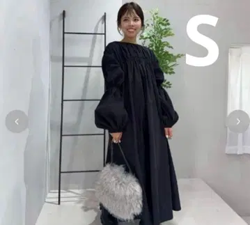 아베일 yurina 블랙 셔링 원피스 롱 원피스