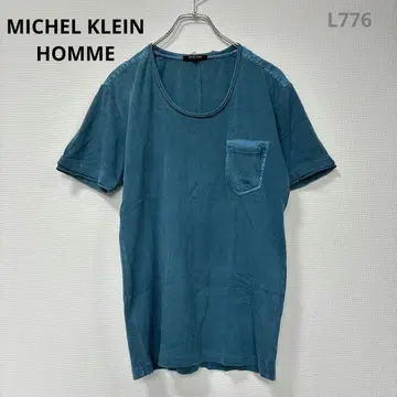 미쉘클랑 T셔츠 48 L 청록색 포켓 반팔 면100% 산뜻함