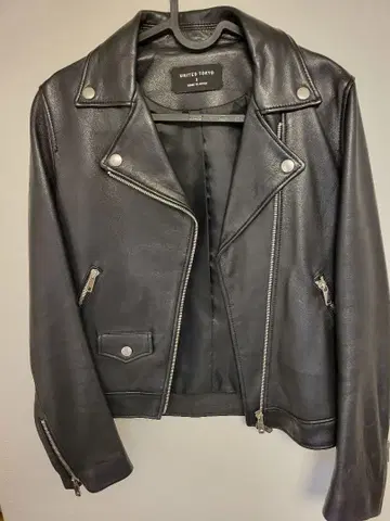 UNITED TOKYO 블랙 더블 라이더 자켓