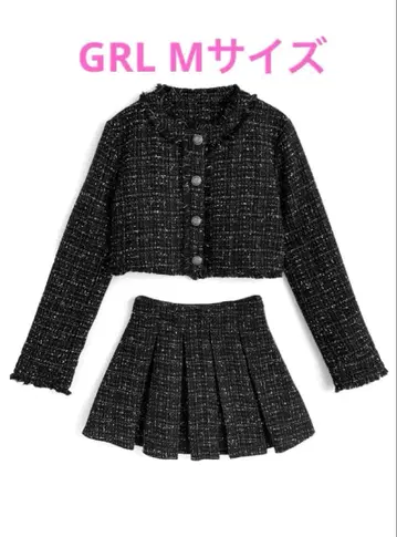 그레일 트위드 자켓 x 플리츠 미니 스커트 셋업[ai224]