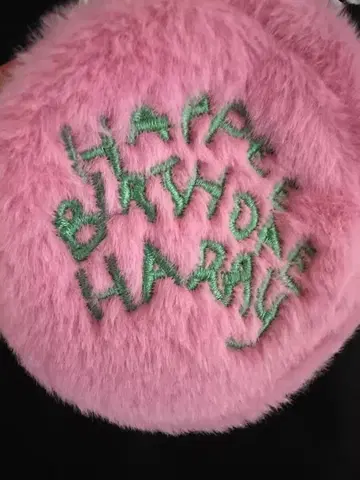 핑크 인조 모피 파우치