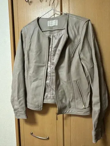 any SiS 베이지 가죽 자켓 양가죽 사이즈 2