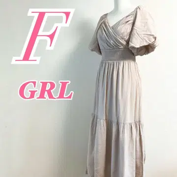 GRL 그레일 반팔 원피스 F 걸리시 허리밴딩 레이온 나일론