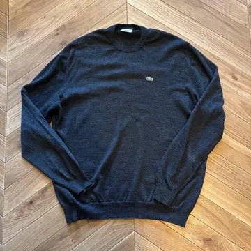 라코스테 Lacoste 다크 그레이 크루넥 스웨터 울 L 상당