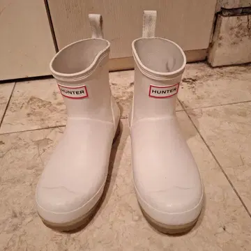 HUNTER 헌터 숏 레인부츠 화이트