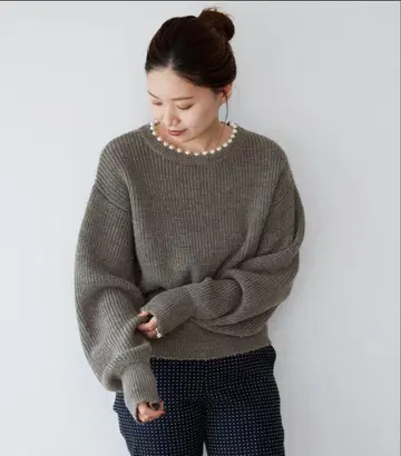 IENA 펄 장식 스웨터