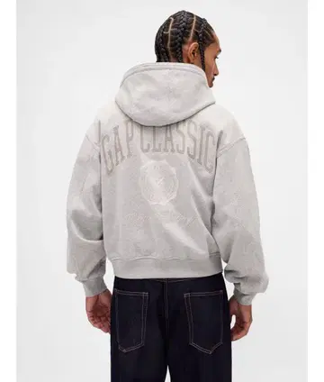 릴랙스 핏 GAP 로고 집업 후드티