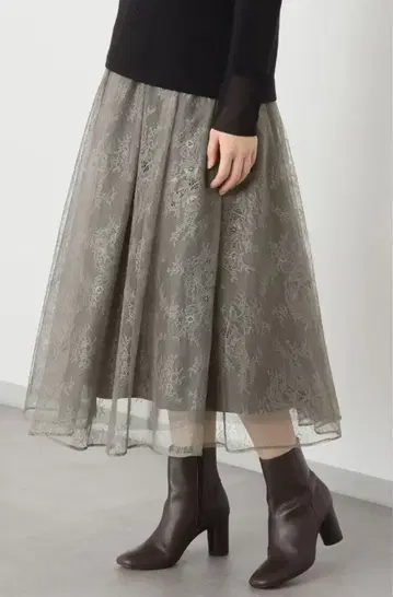 모자 꽁지 쇼콜라 페티코트 포함 3웨이 레이스 스커트