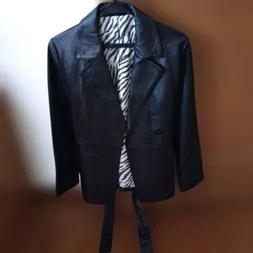 블랙 양가죽 가죽 자켓 사이즈 2