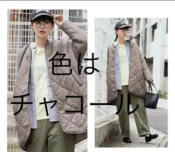 zootie 차콜 퀼팅 롱 자켓