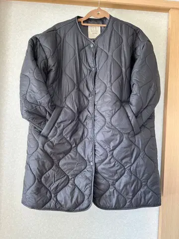 zootie 차콜 퀼팅 롱 자켓