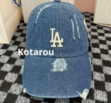 MLB 캡 자수 데미지 가공 모자 데님