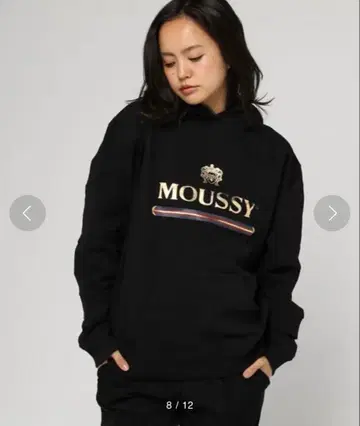 MOUSSY 클래식 로고 후드티 블랙 FREE