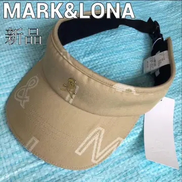 새상품 MARK&LONA 선바이저 골프 자수 큐빅 베이지