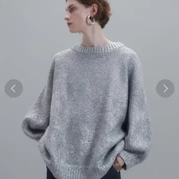 MECRE 글리터 프린트 니트 풀오버 오버사이즈