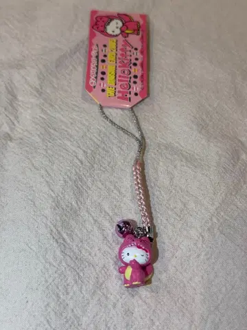 레어 헬로키티 스트랩 핑크 공룡