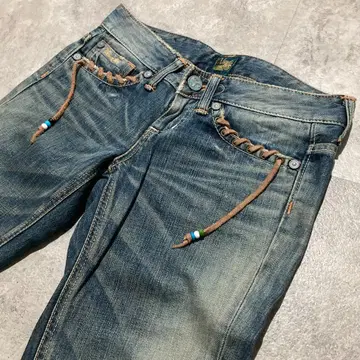 [ SOMETHING ] 썸씽 로우라이즈 부츠컷 데님 팬츠 XS