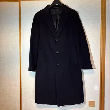 [미사용/보관품] 유니클로 체스터 코트 캐시미어 혼방 네이비 L