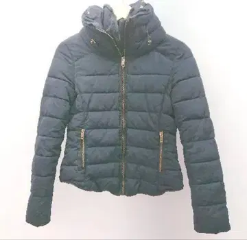 ZARA BASIC 네이비 다운 자켓 후드 부착 S 사이즈
