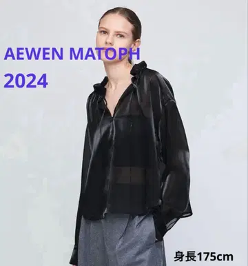 AEWEN MATOPH 오간자 드로우 스트링 블라우스