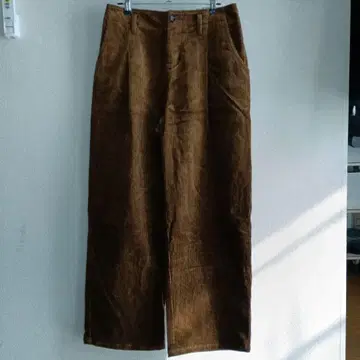 브라운 코듀로이 와이드 팬츠