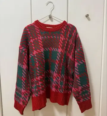 FREAK'S STORE 체크 무늬 니트 스웨터