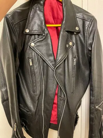 no id. 카우 가죽 더블 라이더 자켓