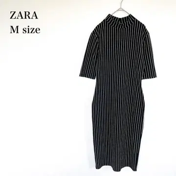 자라 모크넥 원피스 M 스트라이프 타이트 깔끔한 성인 여성 슬림