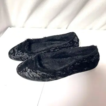 [ CLOSSHI ] 크로시 벨로아 플랫슈즈 블랙 23cm