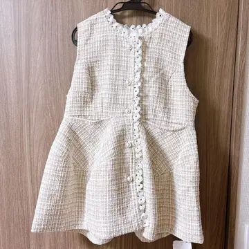 Fitmore 핏모어 페플럼 트위드 베스트