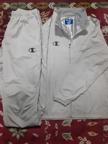 Champion 그레이 나일론 자켓 팬츠 세트 L