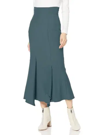 스나이델 롱 기장 스커트 블루 그린 폴리에스테르 1 C3905