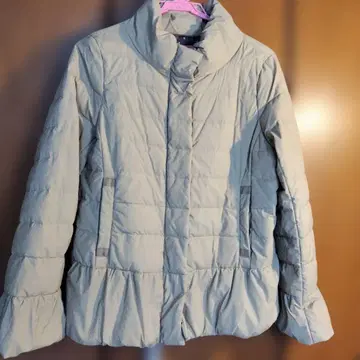 베이지 다운 자켓 mi deu 여성용 L 가벼운