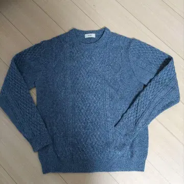SHIPS 케이블 짜임 크루넥 스웨터 파랑
