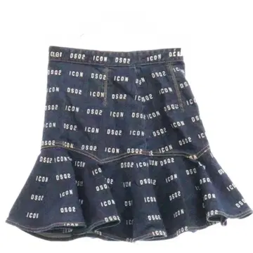 DSQUARED 디스퀘어드 ICON 데님 플레어 스커트 36 S
