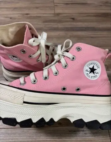 컨버스 올스타 핑크 하이컷 통굽 스니커즈
