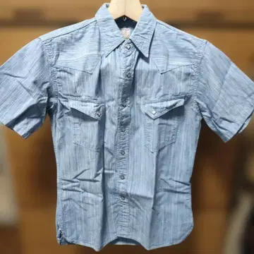 더 플랫 헤드 반팔 셔츠 블루 사이즈 38